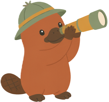 A platypus explorer with a telescope